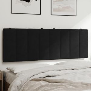 Almofadão de cabeceira 140 cm veludo preto ptob2446
