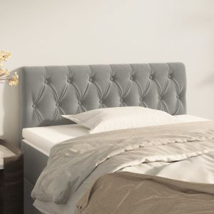 Cabeceira de cama veludo 90x7x78/88 cm cinzento-claro ptob3466