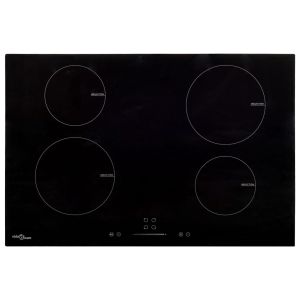 Placa de indução com 4 discos ecrã tátil vidro 7000 w 77 cm