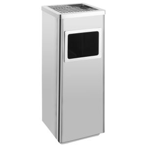 vidaXL lixeira de aço inoxidável com cinzeiro 36 l