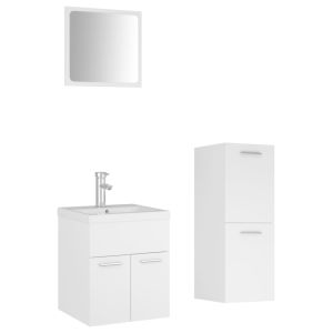 Conjunto de móveis de casa de banho contraplacado branco