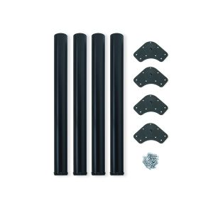 Emuca lote de 4 pés de mesa, diâmetro 60mm, h 710mm, aço, pintado preto