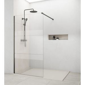 Divisória fixa de duche screen titanio decorado 66,5-68cm