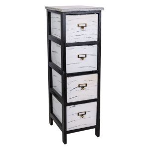 Cômoda de madeira preta 26x32x81