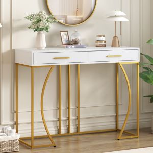 Mesa consola para entrada 1 gaveta branco 85x110x32cm