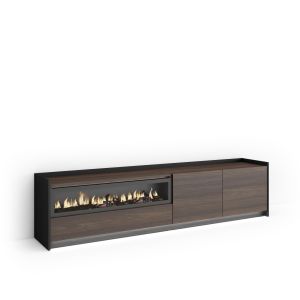 Móvel de tv, 207x37x50cm, lareira eléctrica, LED rf4852