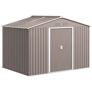 Abrigo de jardim 277x195x192 cm aço galvanizado color gris Outsunny