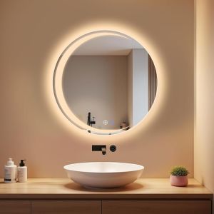 Nettlife espelho de banheiro LED prata 70x70