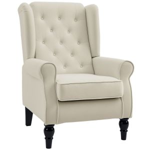 Poltrona 74x86x102 cm poliéster, madeira e espuma color beige Homcom