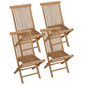 Conjunto de 4 cadeiras de jardim de teca lombok