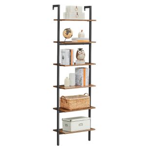 Estante escada - helloshop26 - 6 níveis - preto - painel de aglomerado - aç