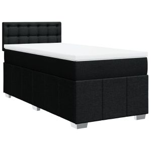 vidaXL cama box spring con colchón tela negro 90x200 cm
