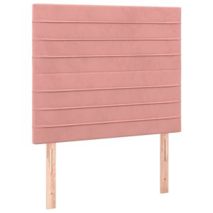 vidaXL cabecero con luces LED terciopelo rosa 90x5x118/128 cm