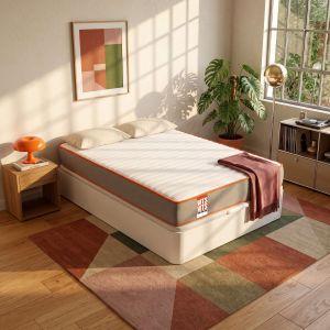Colchão 120x190cm e sommier com arrumação wts funk branco 24cm montagem