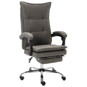 vidaXL silla de oficina de tela gris