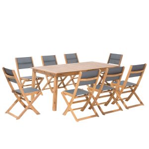 Conjunto de refeição madeira de acácia castanho cesana