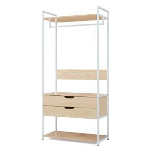Bengaleiro larem con 2 compartimentos 180x84x40cm efecto carvalho [en.casa]