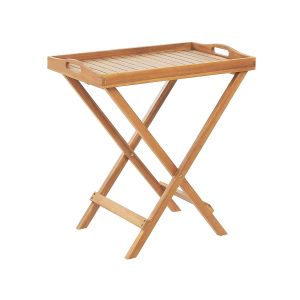 Mesa de apoio de jardim java dobrável madeira de acácia castanho claro