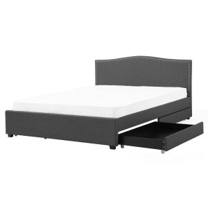 Cama de casal tecido cinzento montpellier