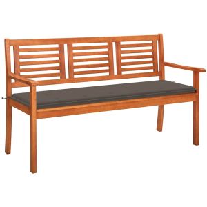 Banco de jardim 3 lugares c/ almofadão 150 cm eucalipto maciço pbk380243