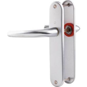 Puxador em placa - alumínio prateado - entre-eixos 165 mm