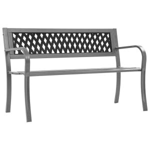 vidaXL banco de jardín acero negro 120 cm