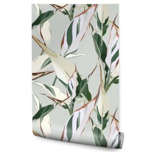 Papel de parede para o quarto de dormir plantas de folhas tropicais