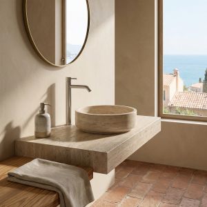 Misturador para lavabo em inox satinado 316l 25 cm moderno e resistente