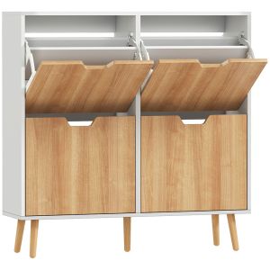 Sapateira 95x26x95 cm bicolor Homcom, casa - móveis de armazenamento