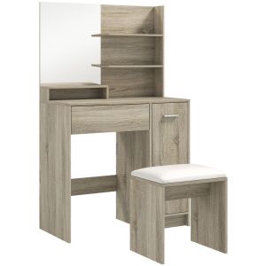 Toucador 80x40x132 cm color marrón Homcom, casa - quarto