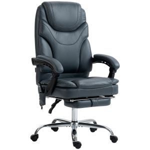 Cadeira de escritório 67x67x113-121 cm couro pu, espuma e aço color gris