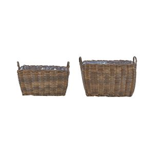 Conjunto de 2 vasos de vime ormos 53/59 cm rattan sintético castanho