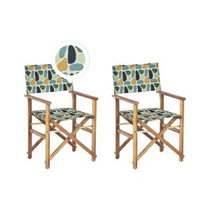 Conjunto de 2 cadeiras de jardim cine madeira de acácia multicolor