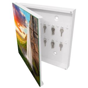 Caixa para guardar chaves decorativa 30x30x5, abertura à esquerda branca