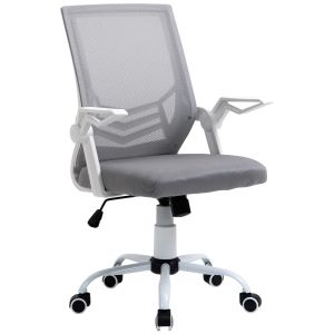 Cadeira de escritório espuma, nylon, pp, metal e malha cinzento