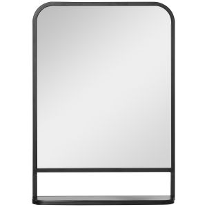 Espelho de parede metal e vidro preto 70x50x10,2cm