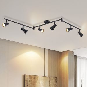 Nettlife luminária de teto negro gu10  150x8