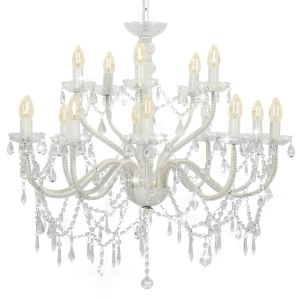 Lustre com 2 andares branco 15 x lâmpadas e14