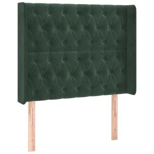 vidaXL cabeceira de veludo com encosto alto verde escuro 103x16x118/128 cm