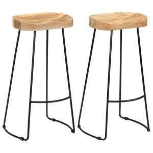 vidaXL taburetes de cocina gavin 2 unidades madera maciza de mango