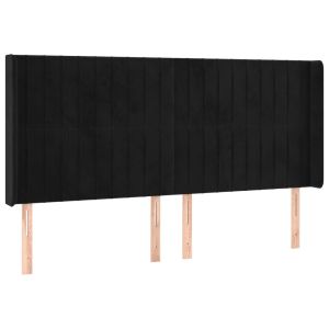 vidaXL cabecero con orejas de terciopelo negro 203x16x118/128 cm
