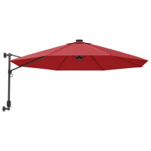 vidaXL sombrilla de pared rojo brillante 290 cm