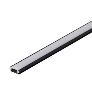Perfil de alumínio preto para faixa de LED - difusor de opala