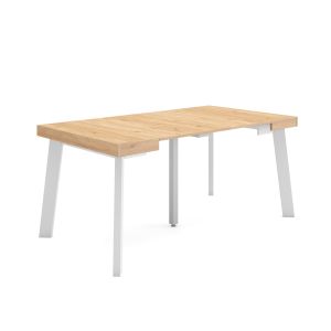 Mesa consola extensível, 160x90x73cm, carvalho, pés de madeira rf3126