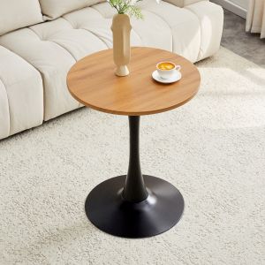 Mesa auxiliar redonda mdf metal preto 72x60x60cm