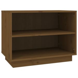 vidaXL zapatero madera maciza de pino marrón miel 60x34x45 cm