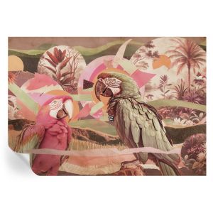 Papel de parede vinílico pássaros tropicais 208x146 tulup