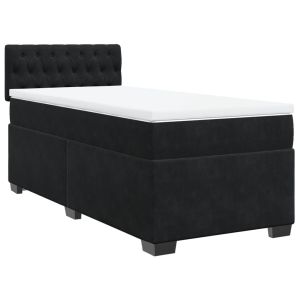 vidaXL cama box spring con colchón terciopelo negro 80x200 cm