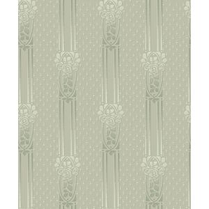 Papel de parede flores vintage em estilo art nouveau verde acinzentado