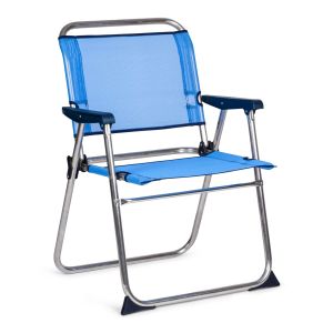 Cadeira de praia dobrável solenny baixa 58x54x81 cm azul